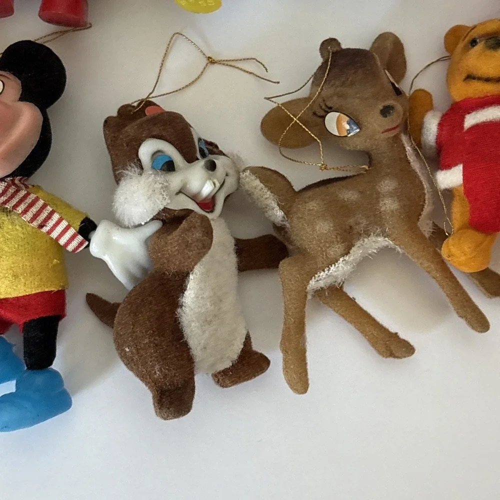Vintage Walt Disney Snow White Dwarfs Goofy Dumbo Mickey Pluto Ornaments